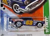 2011 57 Chevy Hot Wheels Super Treasure Hunt on its card