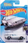 2019 Back to the Future Time Machine - Hover Mode Hot Wheels Super Treasure Hunt on its card